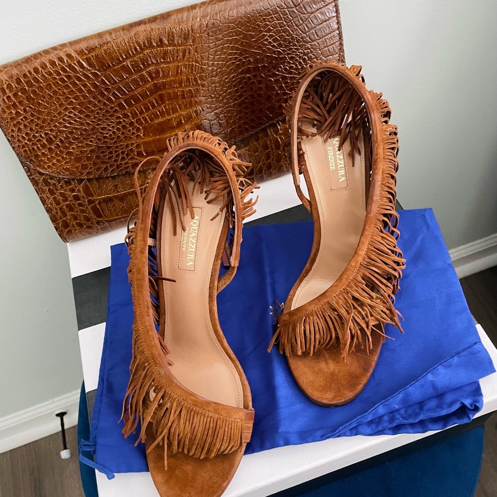 Aquazzura Wild Fringe Sandal 105mm, IT 39 - Picture 6 of 12